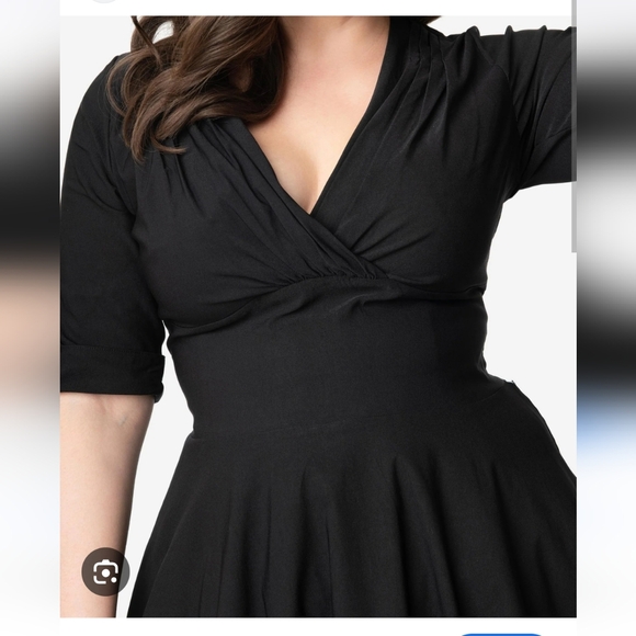 Black Unique Vintage delores swing dress size small 1950s style - Picture 2 of 5